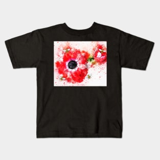 Red Poppy and Honeybees Kids T-Shirt